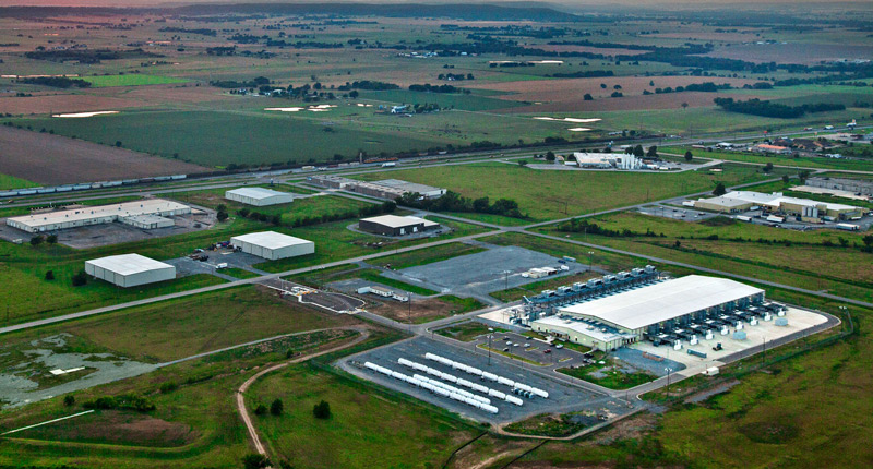 Aerial view of Google datacenters location