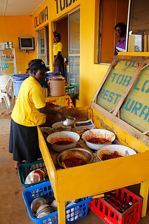 A restaurant in Nigeria, Africa